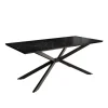 Meubella - Eetkamertafel Faithley - Zwart marmerlook - 190 cm