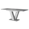 Meubella - Eetkamertafel Moris - Wit - Betonlook - 160 cm - Uitschuifbaar