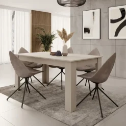 Rechthoekige Eettafels|Houten Eettafels-Meubella - Eetkamertafel Uverta - Beige - 220 cm - Uitschuifbaar