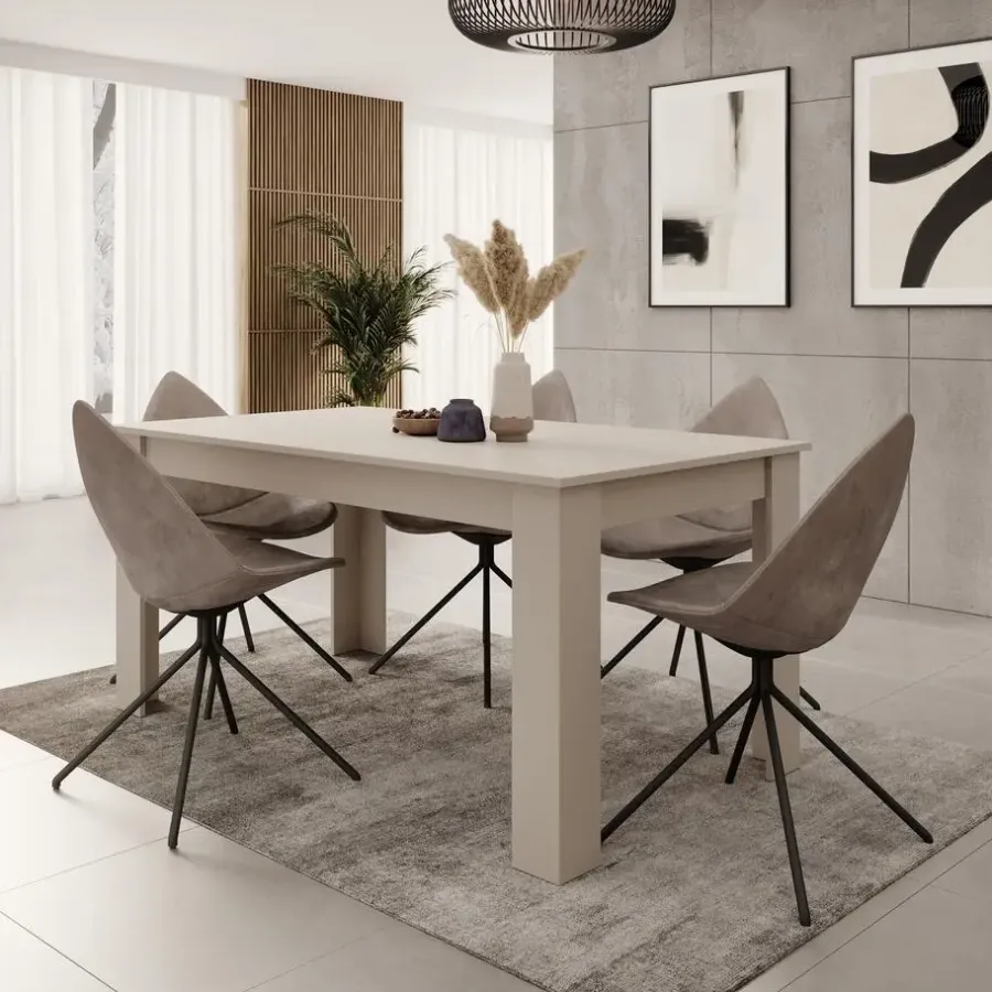 Rechthoekige Eettafels|Houten Eettafels-Meubella - Eetkamertafel Uverta - Beige - 220 cm - Uitschuifbaar