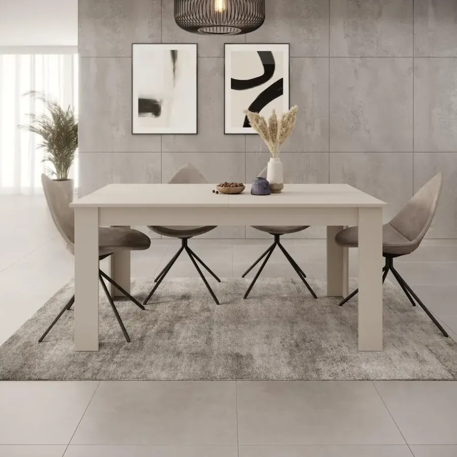 Rechthoekige Eettafels|Houten Eettafels-Meubella - Eetkamertafel Uverta - Beige - 220 cm - Uitschuifbaar