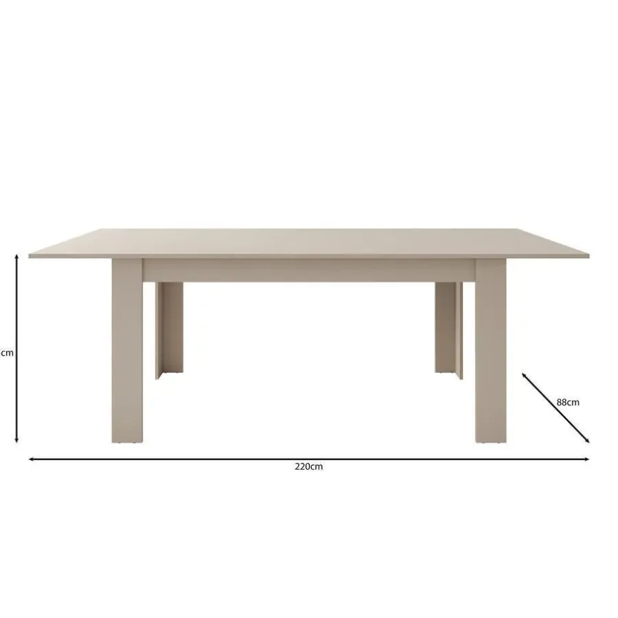 Rechthoekige Eettafels|Houten Eettafels-Meubella - Eetkamertafel Uverta - Beige - 220 cm - Uitschuifbaar