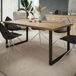 Rechthoekige Eettafels|Industriële Eettafels-Meubella - Eetkamertafel Vince - Eiken - 180 cm
