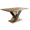Meubella - Eetkamertafel Xandra - Eiken - Zwart - 160 cm - Uitschuifbaar