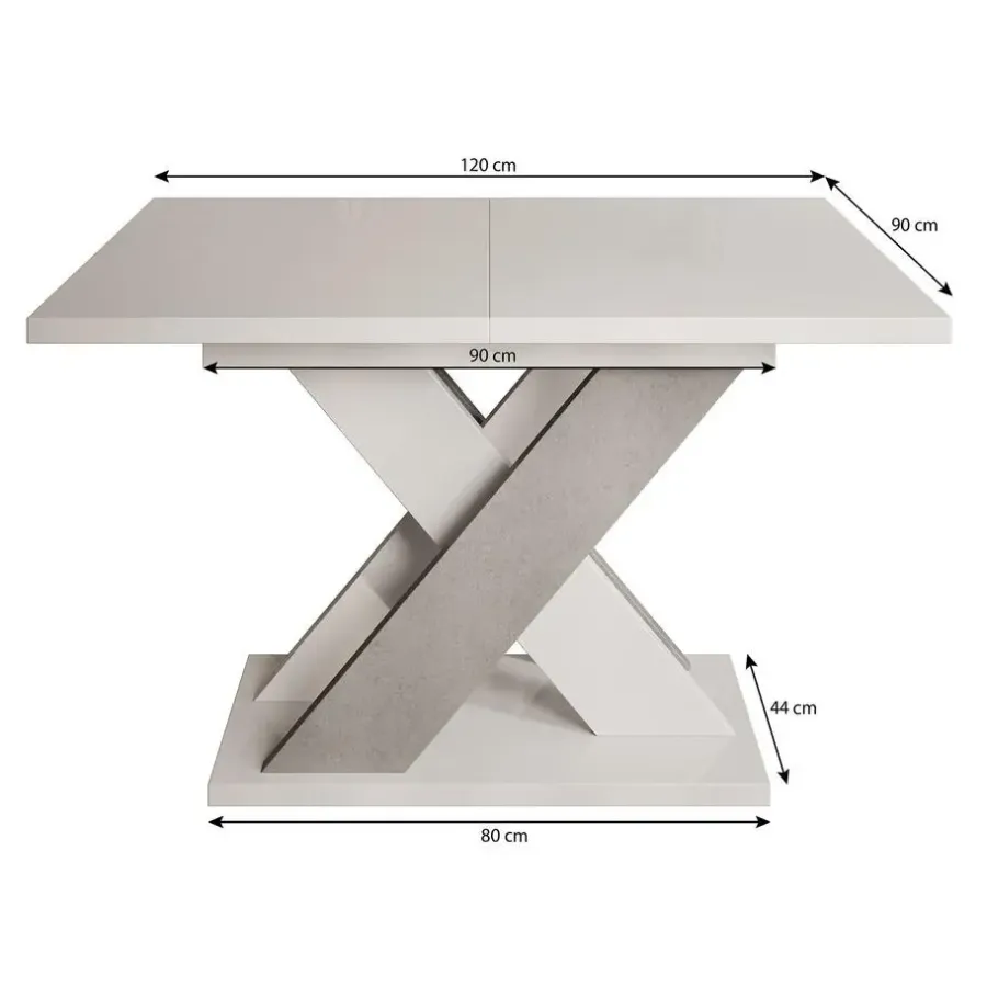 Meubella - Eetkamertafel Xandra - Eiken - Zwart - 160 cm - Uitschuifbaar