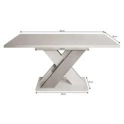Meubella - Eetkamertafel Xandra - Eiken - Zwart - 160 cm - Uitschuifbaar
