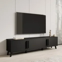 Tv Meubels-Meubella - Hydra - TV-Meubel - Zwart - 180 cm
