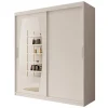 Meubella - Kledingkast Azai - Wit - 180 cm - Met spiegel