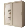 Meubella - Kledingkast Azai - Beige - 180 cm - Met spiegel