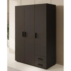 Draaideurkasten-Meubella - Kledingkast Bellini - Antraciet - 120 cm