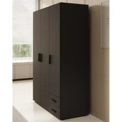 Draaideurkasten-Meubella - Kledingkast Bellini - Antraciet - 120 cm