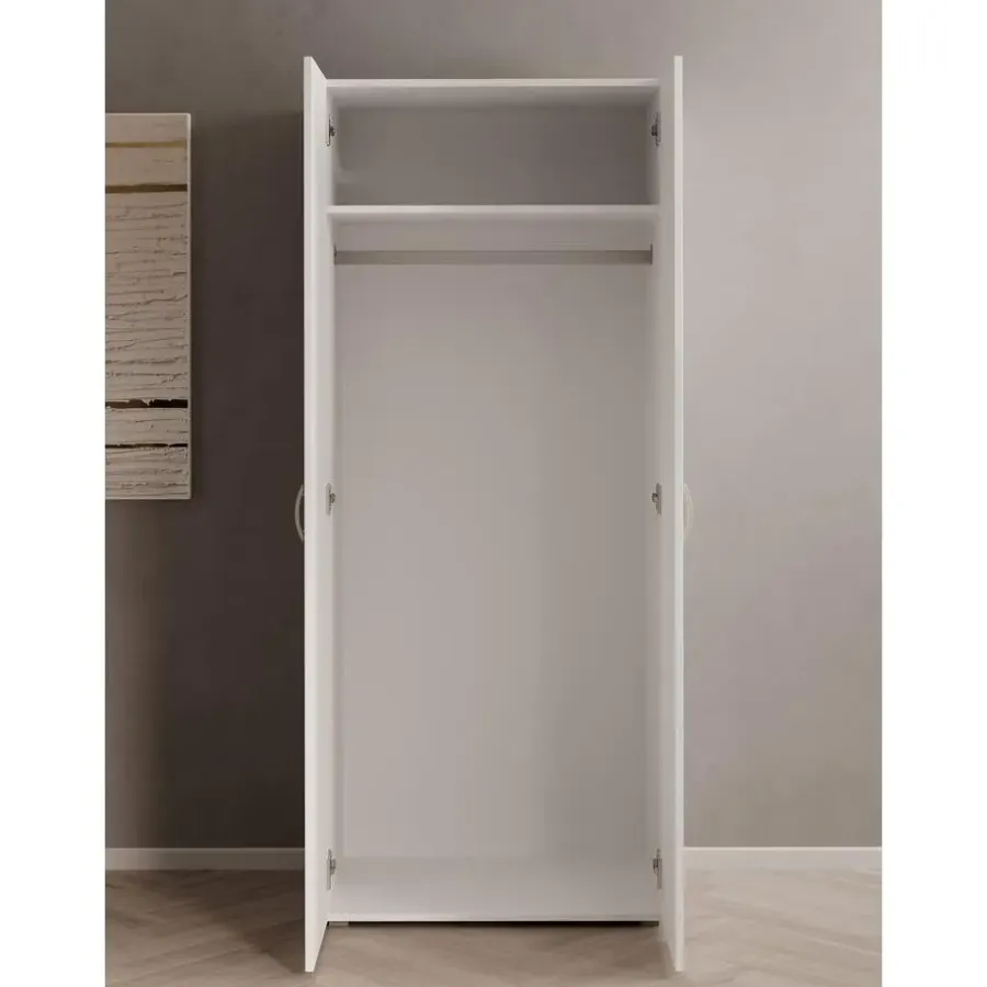 Kledingkasten|Kledingkasten-Meubella - Kledingkast Bernd - Wit - 74 cm