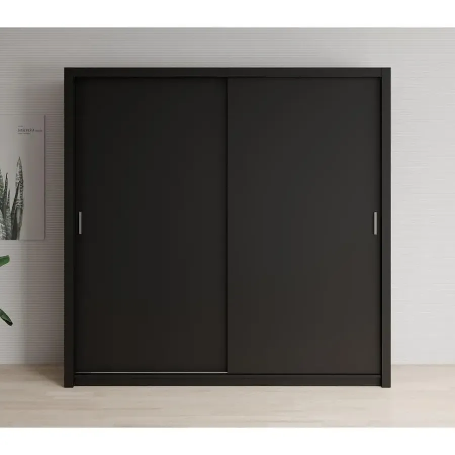 Meubella - Kledingkast Blake - Mat Zwart - 220 cm