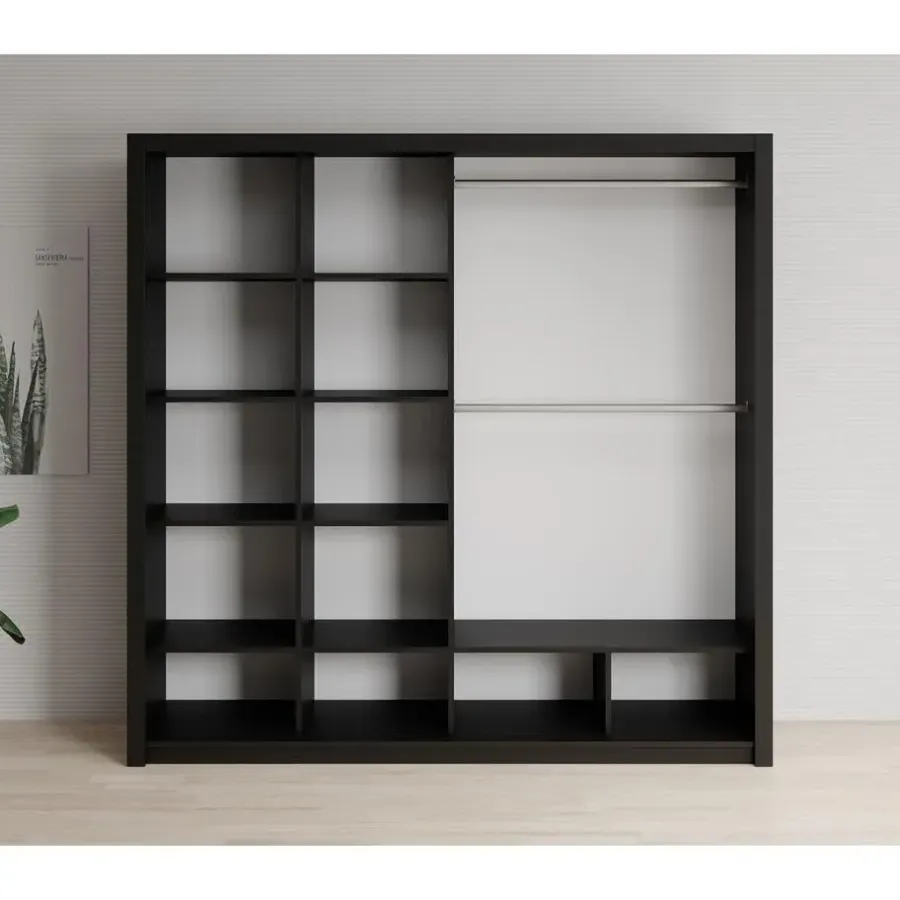 Meubella - Kledingkast Blake - Mat Zwart - 220 cm