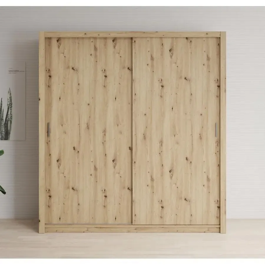 Schuifdeurkasten-Meubella - Kledingkast Blake - Eiken - 200 cm