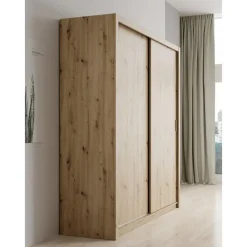 Schuifdeurkasten-Meubella - Kledingkast Blake - Eiken - 200 cm