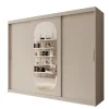 Kledingkasten|Kledingkasten-Meubella - Kledingkast Bodhi - Beige - 250 cm - Met spiegel