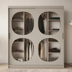 Meubella - Kledingkast Bravanti - Beige - 180 cm