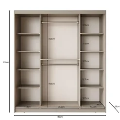Meubella - Kledingkast Bravanti - Zwart - 180 cm