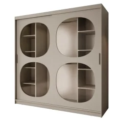 Schuifdeurkasten-Meubella - Kledingkast Bravanti - Beige - 200 cm