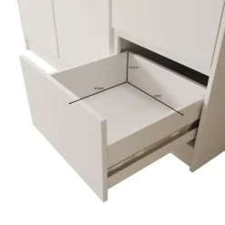 Draaideurkasten-Meubella - Kledingkast Brett - Wit - 147 cm