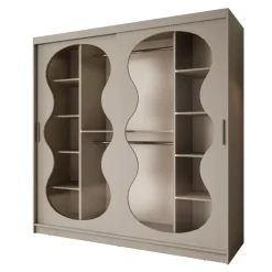 Schuifdeurkasten-Meubella - Kledingkast Bunaro - Beige - 200 cm