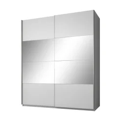 Schuifdeurkasten-Meubella - Kledingkast Colorado - Wit - 180 cm - Met spiegel