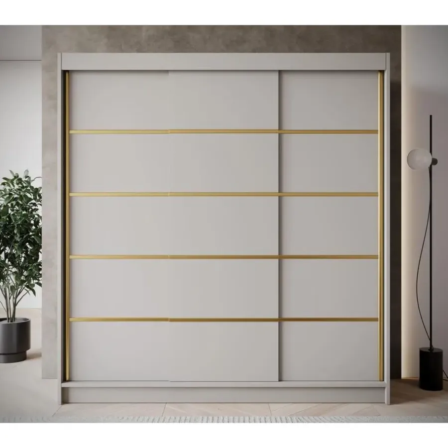 Meubella - Kledingkast Eagle - Beige - 200 cm