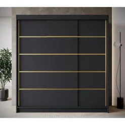 Meubella - Kledingkast Eagle - Zwart - 200 cm