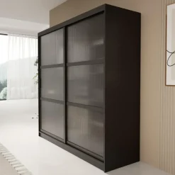 Meubella - Kledingkast Fessaro - Zwart - 200 cm