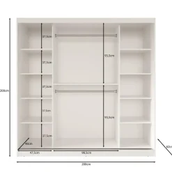 Meubella - Kledingkast Fessaro - Zwart - 200 cm