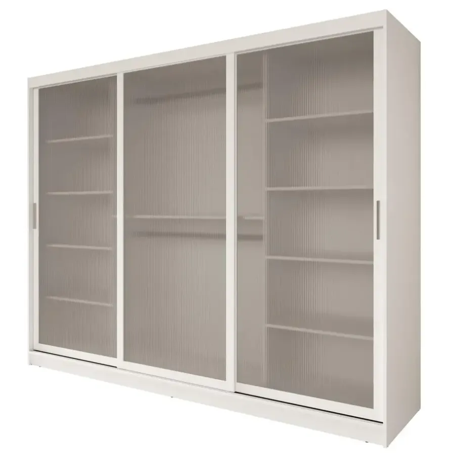 Meubella - Kledingkast Fessaro - Wit - 250 cm