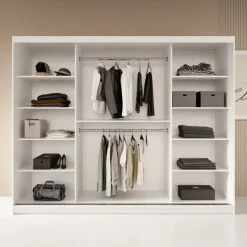 Meubella - Kledingkast Fessaro - Wit - 250 cm