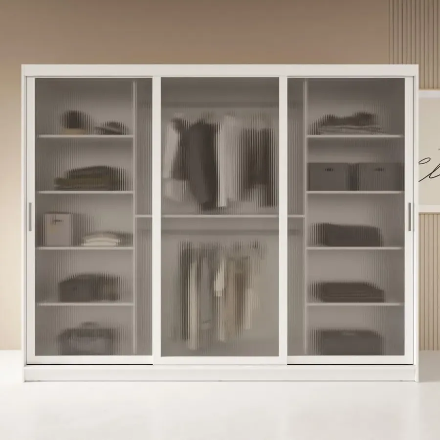Meubella - Kledingkast Fessaro - Wit - 250 cm