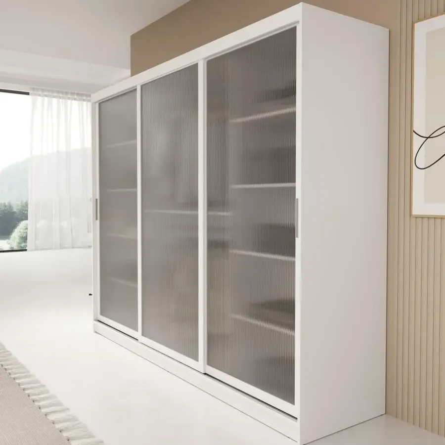 Meubella - Kledingkast Fessaro - Wit - 250 cm