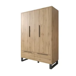 Kledingkasten|Kledingkasten-Meubella - Kledingkast Harlow - Eiken - 145 cm