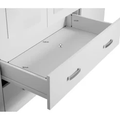 Kledingkasten|Kledingkasten-Meubella - Kledingkast Hinto - Grijs Eiken - 160 cm - Met spiegel