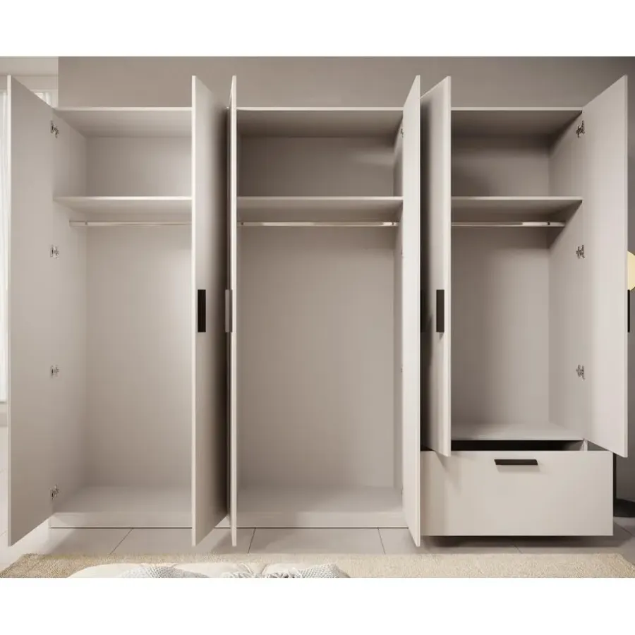 Meubella - Kledingkast Lillian - Wit - 270 cm