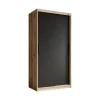 Meubella - Kledingkast Luxor - Zwart - Eiken - 100 cm
