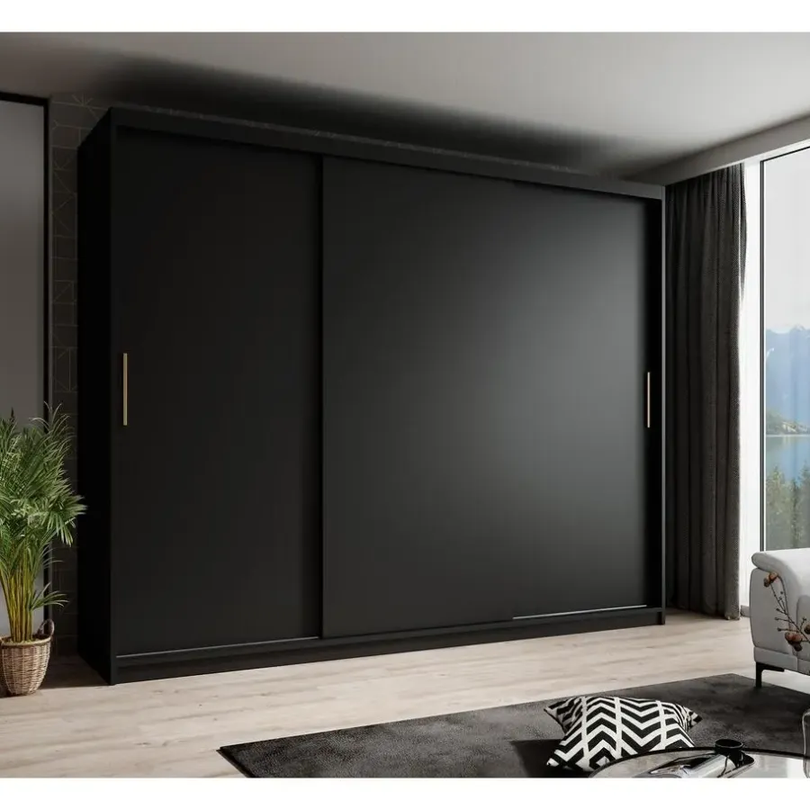 Meubella - Kledingkast Mandalin - Zwart - 250 cm