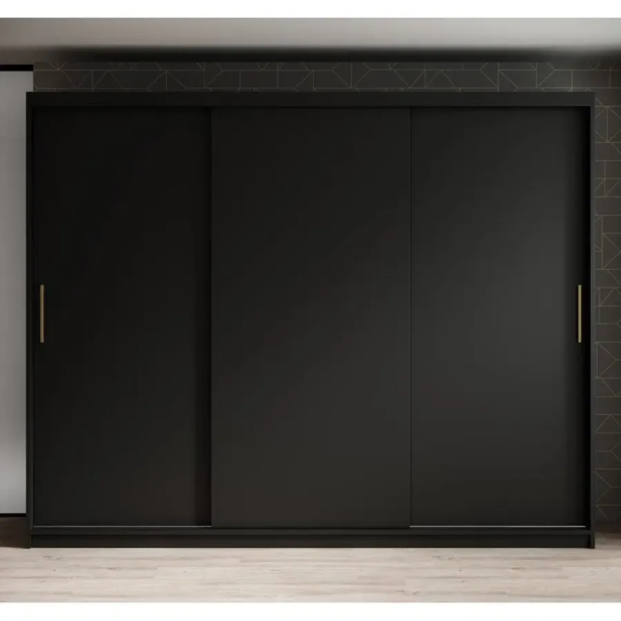 Meubella - Kledingkast Mandalin - Zwart - 250 cm