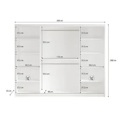 Meubella - Kledingkast Mandalin - Zwart - 250 cm