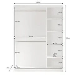 Schuifdeurkasten-Meubella - Kledingkast Mandalin - Zwart - 150 cm