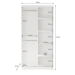 Kledingkasten|Kledingkasten-Meubella - Kledingkast Mandalin - Zwart - 100 cm