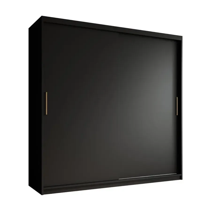 Meubella - Kledingkast Mandalin - Zwart - 200 cm