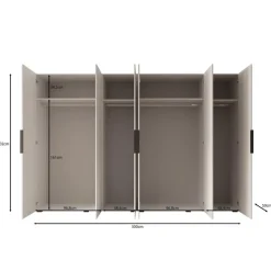 Draaideurkasten-Meubella - Kledingkast Marquesa - Beige - 300 cm
