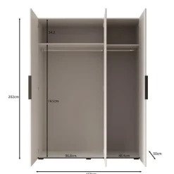 Draaideurkasten-Meubella - Kledingkast Marquesa - Beige - 150 cm
