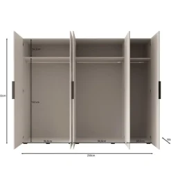 Draaideurkasten-Meubella - Kledingkast Marquesa - Wit - 250 cm