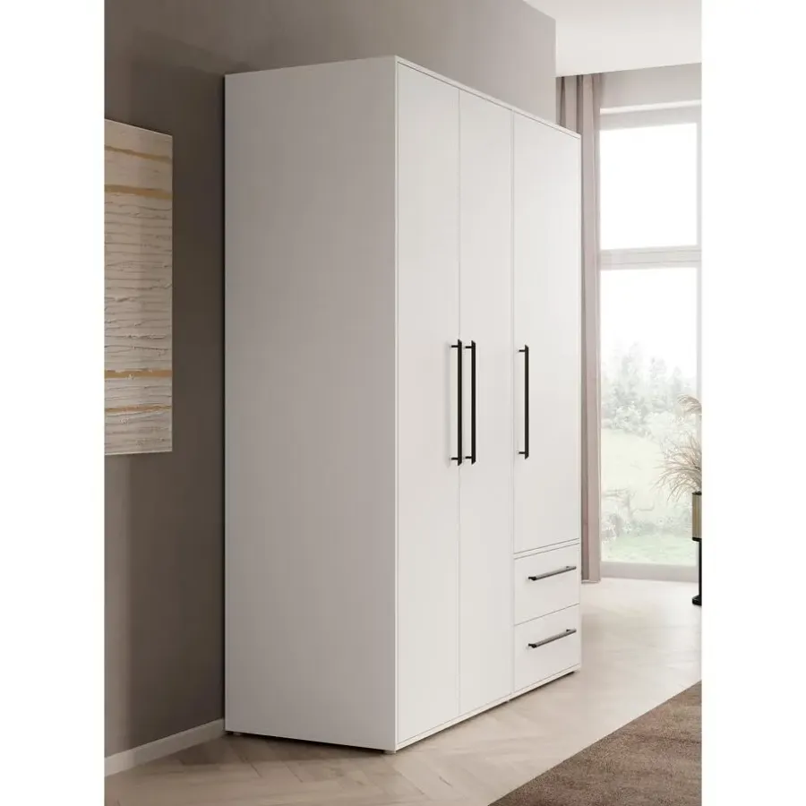 Kledingkasten|Kledingkasten-Meubella - Kledingkast Mayen - Wit - 145 cm