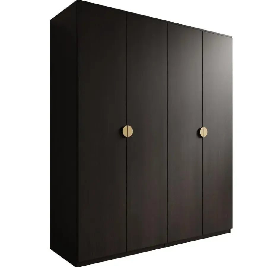 Meubella - Kledingkast Monor - Zwart eiken - 180 cm